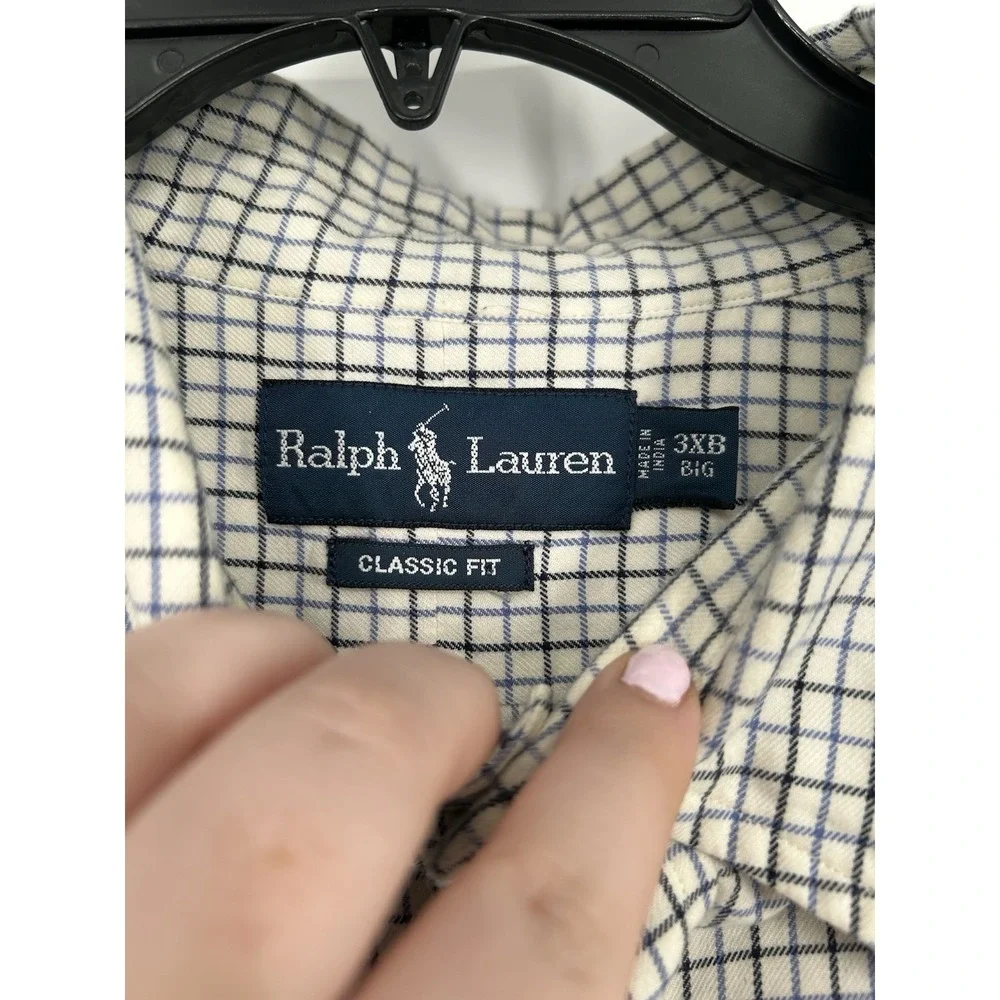 Polo Ralph Lauren Long Sleeve Button Down Up Front Shirt Classic Fit 3XL Big 3XB
